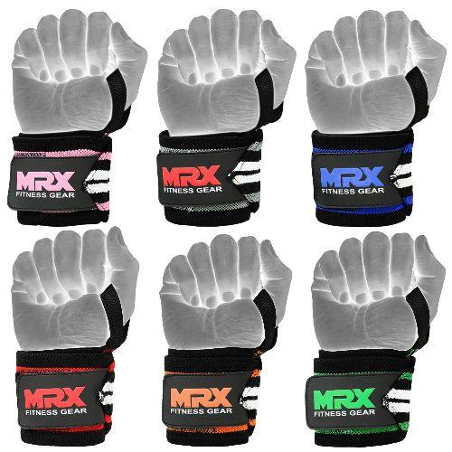 MRX Power Weightlifting Wrist Wraps Premium Quality Bodybuilding Gym Workout Straps