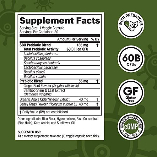 Physician's CHOICE Probiotics 60 Billion CFU - 10 Diverse Strains + Organic Prebiotic - Digestive & Gut Health - Supports Occasional Constipation, Diarrhea, Gas & Bloating - Probiotics For Women & Men