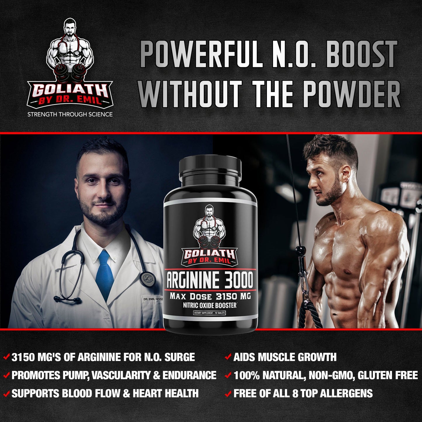 Goliath - ARGININE 3000 by Dr Emil Nutrition